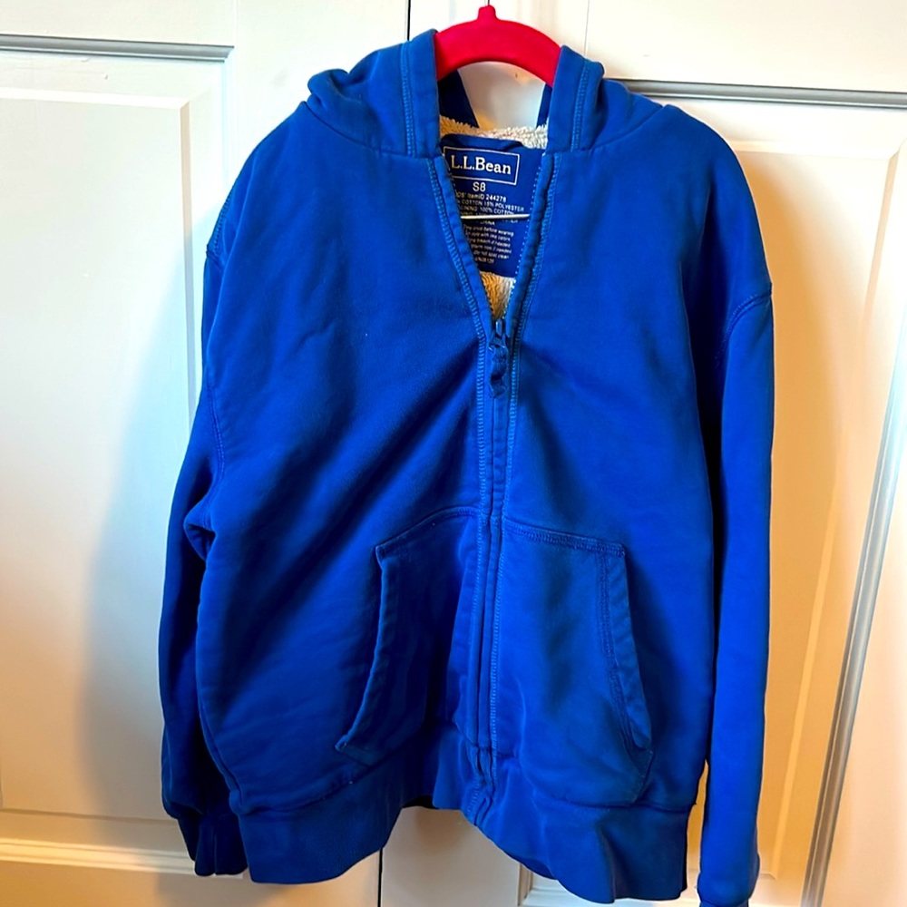 L.L.Bean Fleece Lined Hooded Sweatshirt Size 8